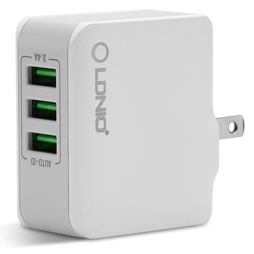 LDNIO A3303 3.4A 3 Port Travel Charger with UK Plug