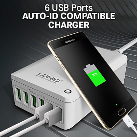 LDNIO A6703 7A 6-Port USB Smart Charger