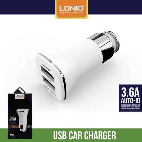 درگاه دوگانه شارژر اتومبیل USB LDNIO C301 Micro USB