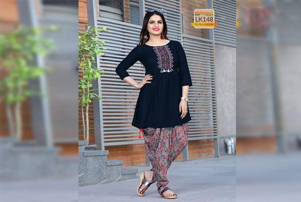 LK148 Mittoo Kurtis & Dhoti Full Stitched