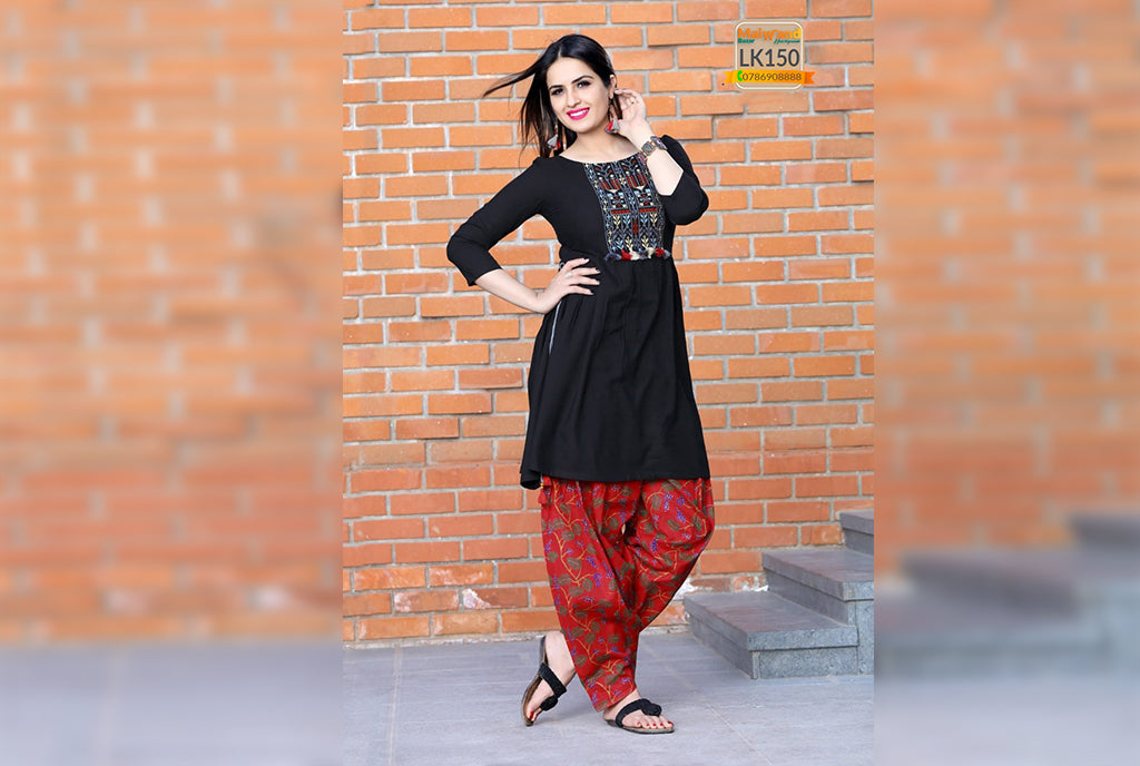 LK150 Mittoo Kurtis & Patiyala Full Stitched