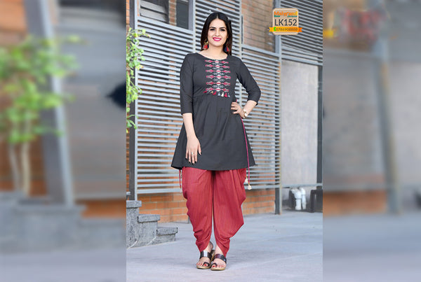LK152 Mittoo Kurtis & Dhoti Full Stitched