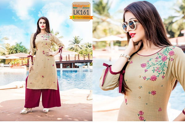 LK161 Yami Kurtis & Plazzo Full Stitched