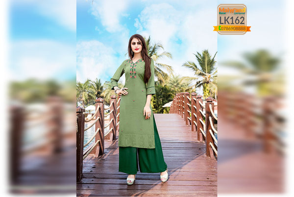 LK162 Yami Kurtis & Plazzo Full Stitched