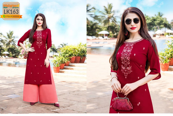 LK163 Yami Kurtis & Plazzo Full Stitched