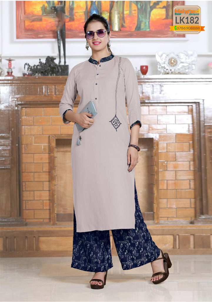 LK182 Mittoo Kurtis & Plazzo Full Stitched