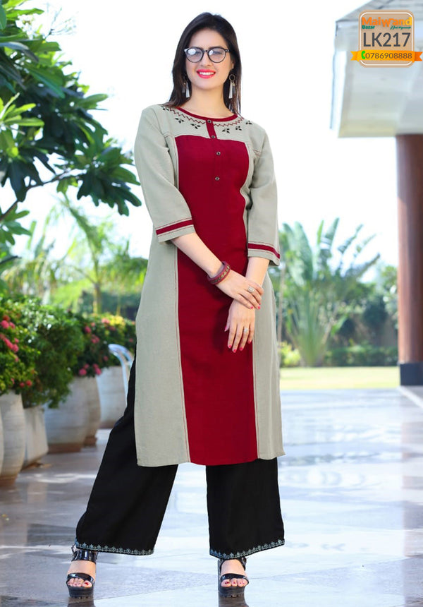 LK217 Mittoo Kurtis & Plazzo Full Stitched