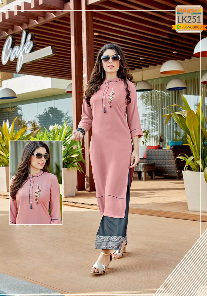 LK251 Mittoo Kurtis & Plazzo Full Stitched