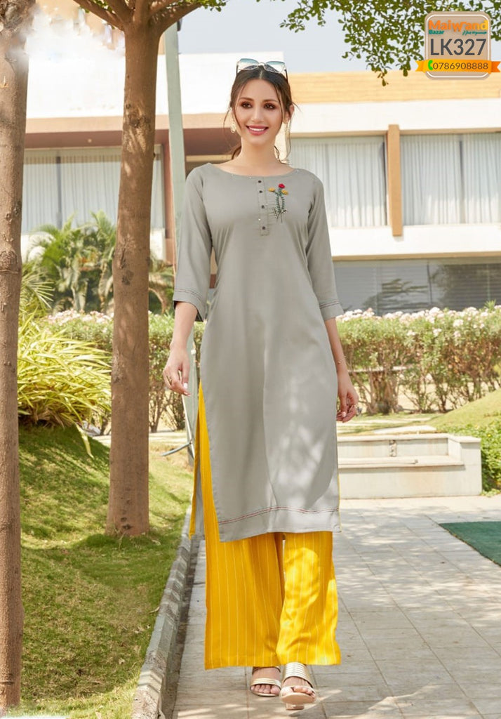 LK327 Mittoo Kurtis & Plazzo Full Stitched