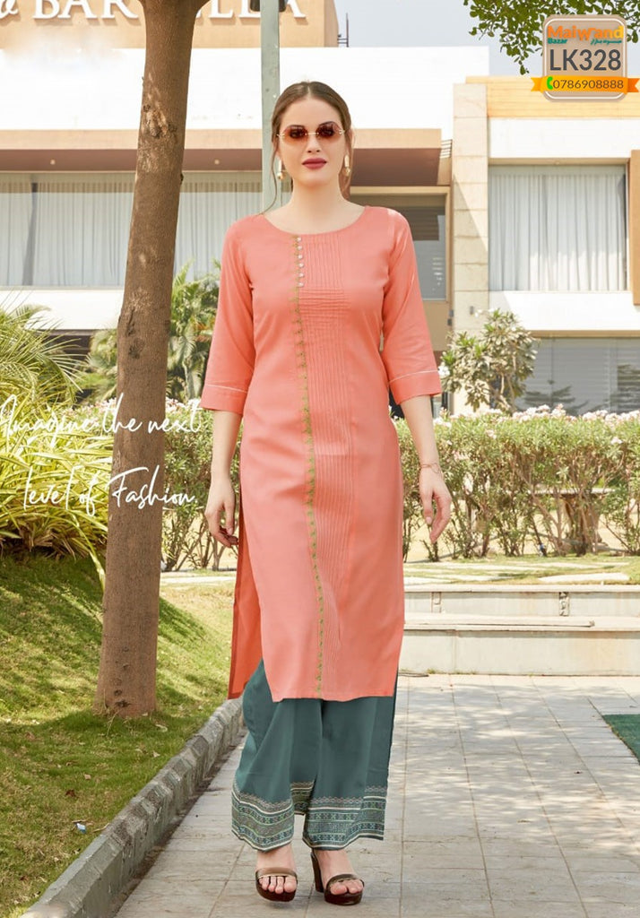 LK328 Mittoo Kurtis & Plazzo Full Stitched