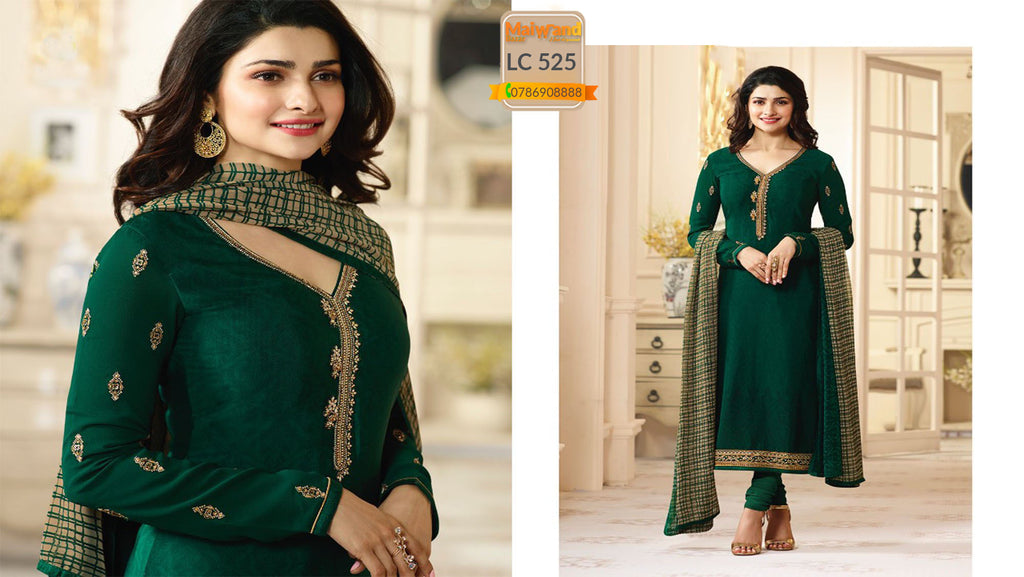 LC525 لباس پنجابی کریپ از برند وینای