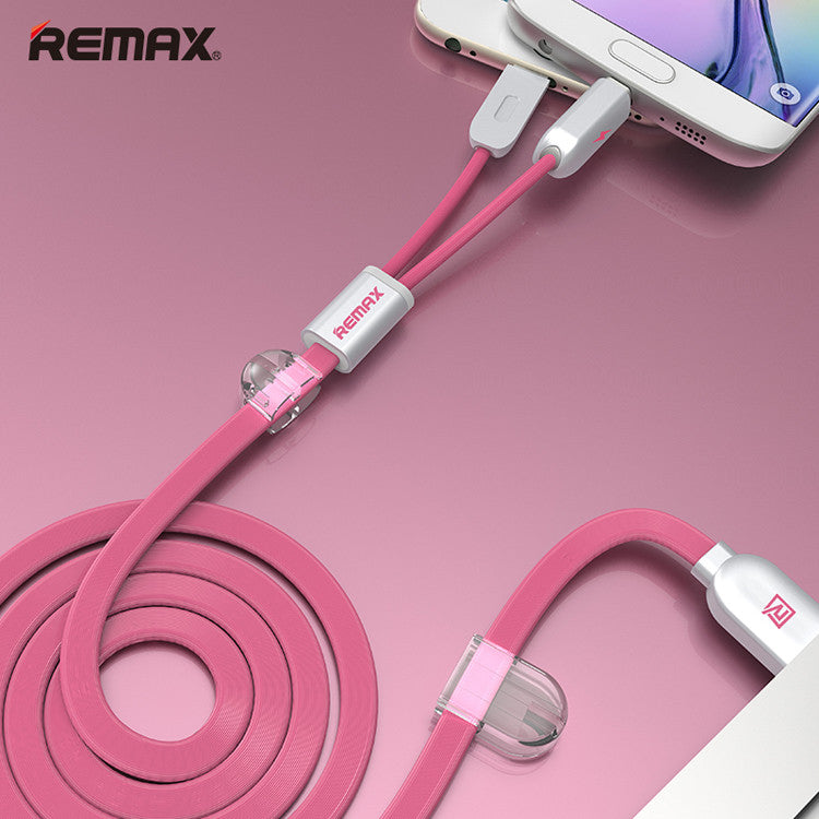 ORIGINAL REMAX RC-025T 2IN1 LIGHTNING & MICRO USB CHARGING DATA CABLE